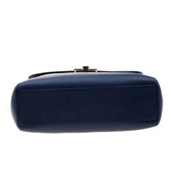 مملوكة مسبقًا حقيبة كتف ديور ديورلينغ كبيرة جلد زرقاء