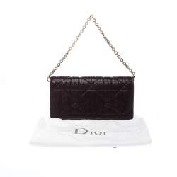 مملوكة مسبقًا Dior Burgundy Leather Lady Dior Wallet on Chain