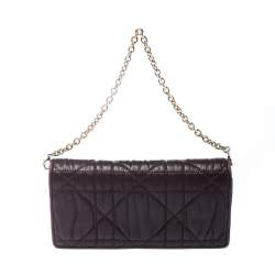 مملوكة مسبقًا Dior Burgundy Leather Lady Dior Wallet on Chain