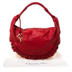 مملوكة مسبقًا Dior Red Leather Gypsy Hobo
