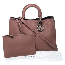 Pre Owned Dior Old Rose Leather Large Diorissimo Shopper Tote