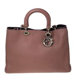 Pre Owned Dior Old Rose Leather Large Diorissimo Shopper Tote