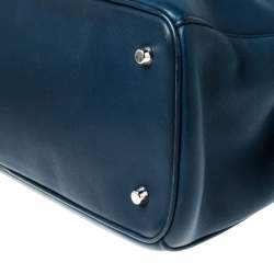 Pre Owned حقيبة يد ديور شوبر ديوريسيمو كبيرة جلد أزرق