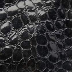 Pre Owned Dior Black Croc Embossed Patent Leather Oversized Wristlet Clutch