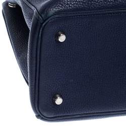 مملوكة مسبقًا حقيبة يد ديور شوبر ديوريسيمو كبيرة جلد زرقاء