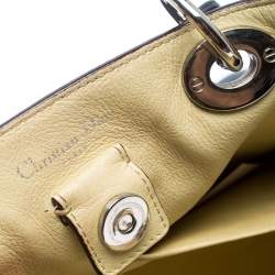 مملوكة مسبقًا حقيبة يد ديور شوبر ديوريسيمو كبيرة جلد زرقاء