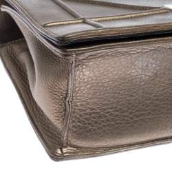 Pre Owned Dior Metallic Leather Medium Diorama Flap Shoulder Bag