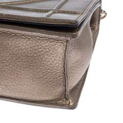 Pre Owned Dior Metallic Leather Medium Diorama Flap Shoulder Bag