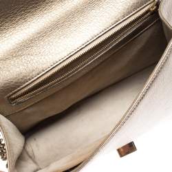 Pre Owned Dior Metallic Leather Medium Diorama Flap Shoulder Bag