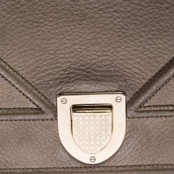 Pre Owned Dior Metallic Leather Medium Diorama Flap Shoulder Bag