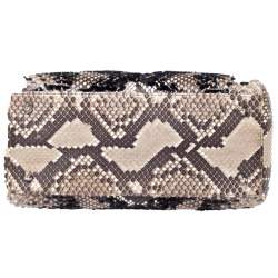 Pre Owned حقيبة يد ديور ليدي ديور متوسطة ترتر وجلد ثعبان بيج