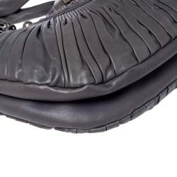 مملوكة مسبقًا حقيبة يد ديور بليس جلد طية رمادية