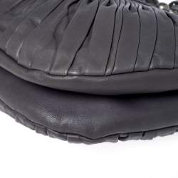 مملوكة مسبقًا حقيبة يد ديور بليس جلد طية رمادية