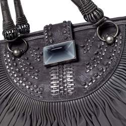 مملوكة مسبقًا حقيبة يد ديور بليس جلد طية رمادية