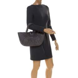 مملوكة مسبقًا حقيبة يد ديور بليس جلد طية رمادية