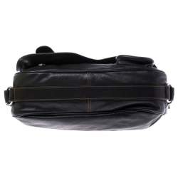 Pre Owned Dior Black/Brown Leather Large Gaucho Double Saddle Shoulder Bag