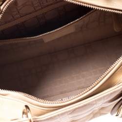 مملوكة مسبقًا Dior Beige Cannage Quilted Leather Large Lady Dior Tote