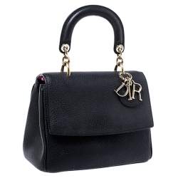 Pre Owned Dior Black Leather Mini Be Dior Top Handle Bag