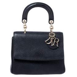 Pre Owned Dior Black Leather Mini Be Dior Top Handle Bag