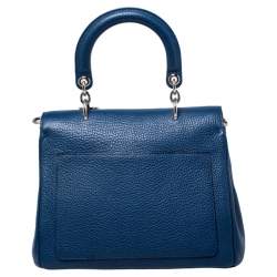 Pre Owned Dior Blue Leather Small Be Dior Flap Top Handle Bag