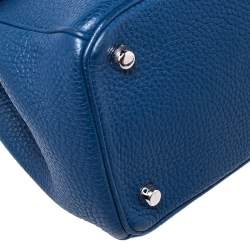 Pre Owned Dior Blue Leather Small Be Dior Flap Top Handle Bag