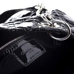 Pre Owned Dior Black Cannage Quilted Soft Patent Leather Large Shopper Tote
