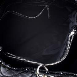 Pre Owned Dior Black Cannage Quilted Soft Patent Leather Large Shopper Tote