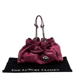 Pre Owned حقيبة كتف كريستيان ديور لو ترنت جلد كاناج أرجوانية