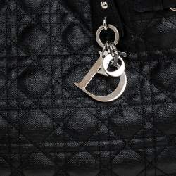 مملوكة مسبقًا Dior Black Cannage Quilted Coated Canvas Medium Panarea Tote