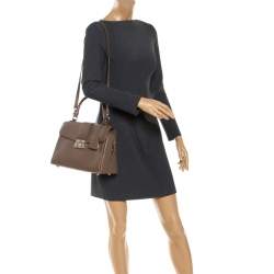 Pre Owned Dior Nude Leather New Lock Top Handle Bag