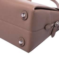 Pre Owned Dior Nude Leather New Lock Top Handle Bag