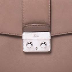 Pre Owned Dior Nude Leather New Lock Top Handle Bag