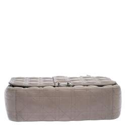 Pre Owned Dior Grey Cannage Leather Large Miss Dior Flap Bag