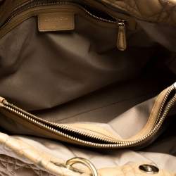 Pre Owned Dior Beige Cannage Quilted Leather Large Shopper Tote