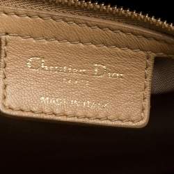 Pre Owned Dior Beige Cannage Quilted Leather Large Shopper Tote