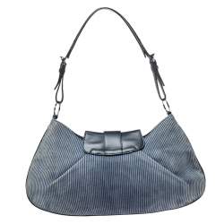 Pre Owned حقيبة كتف ديور ليدي كوردوري بلوز دنيم زرقاء