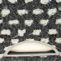 Pre Owned Dior Grey Tweed Limited Edition Beaded Malice Shoulder Bag