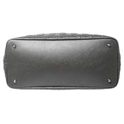 مملوكة مسبقًا Dior Metallic Grey Cannage Coated Canvas Large Panarea Tote