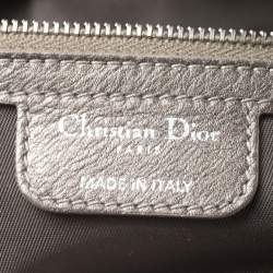 مملوكة مسبقًا Dior Metallic Grey Cannage Coated Canvas Large Panarea Tote