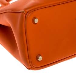 مملوكة مسبقًا Dior Orange Leather Medium Diorissimo Shopper Tote