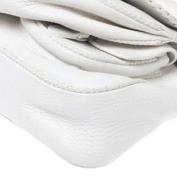 Pre Owned Dior White Leather Gaucho Alpine Saddle Bag