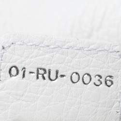 Pre Owned Dior White Leather Gaucho Alpine Saddle Bag