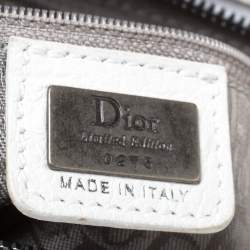 Pre Owned Dior White Leather Gaucho Alpine Saddle Bag