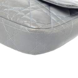 مملوكة مسبقًا حقيبة ديور سلسلة مي ديور بروميد جلد مبطنة رمادية