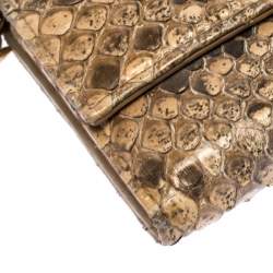 Pre Owned محفظة بسلسلة ديور ليدي ديور ثعبان بيج