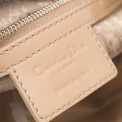 مملوكة مسبقًا حقيبة يد ديور ليدي ديور كبيرة جلد لامع كاناج بيج