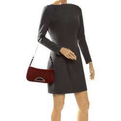 Pre Owned Dior Red Pony Hair Malice Shoulder Bag