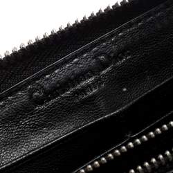 Pre Owned Dior Black Patent Leather Diorissimo Continental Zip Around Wallet