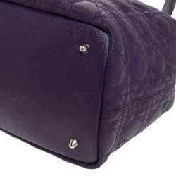 Pre Owned Dior Purple Coated Canvas Medium Panarea Tote