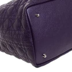 Pre Owned Dior Purple Coated Canvas Medium Panarea Tote